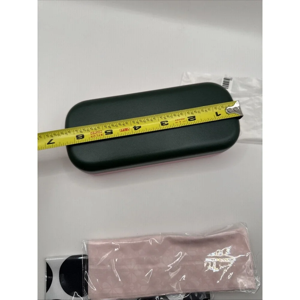 KATE SPADE GLASSES Case With 2 Cloths Clamshell Rose Gold Pink Green So Happy To
